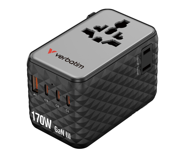VERBATIM Charge 'n' Travel 170W Universal Travel Adapter black 30190 - 1484085 - zdjęcie